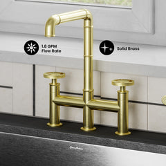 Swiss Madison Avallon Pro Widespread Kitchen Faucet with Side Sprayer SM-KF79 - The Home Selection