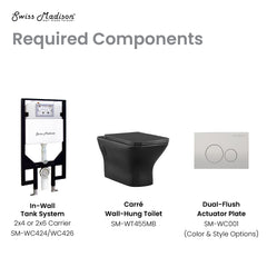 Swiss Madison Carré Wall-Hung Elongated Toilet Bowl - SM-WT455 - The Home Selection