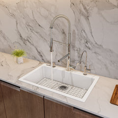 Alfi 30" Drop-In Single Bowl Granite Composite Kitchen Sink - White