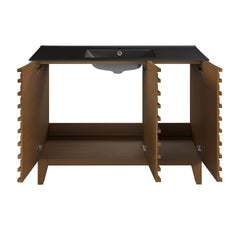 Swiss Madison Cascade 48, Double Basin Bathroom Vanity With Black Ceramic Sink Top - SM-BV557