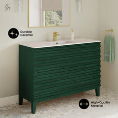 Swiss Madison Cascade 48" Freestanding Bathroom Vanity in Green Oak with Sink Top - SM-BV557GA