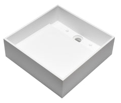 Alfi 14  Square White Matte Solid Surface Resin Sink - ABRS14S