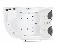 EAGO 6 ft Right Drain Corner Acrylic White Whirlpool Bathtub for Two - AM124ETL-L