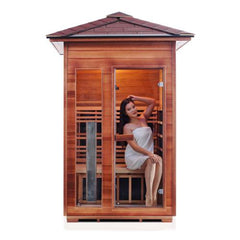 Enlighten Diamond 2 Peak Outdoor Infrared/Traditional Sauna - H-17376 - The Home Selection
