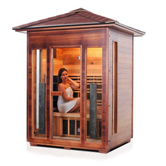 Enlighten Diamond 3 Peak Outdoor Infrared/Traditional Sauna - H-17377 - The Home Selection