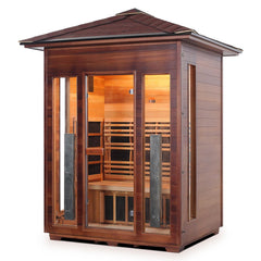 Enlighten Diamond 3 Peak Outdoor Infrared/Traditional Sauna - H-17377 - The Home Selection