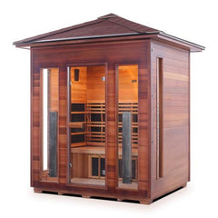 Enlighten Diamond 4 Peak Outdoor Infrared/Traditional Sauna - H-17378 - The Home Selection