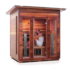 Enlighten DIAMOND 4 Slope Outdoor Infrared/Traditional Sauna - H-37378 - The Home Selection