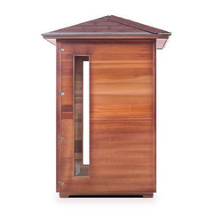 Enlighten Rustic 2 Peak Outdoor Full Spectrum Infrared Sauna - 17376 - The Home Selection