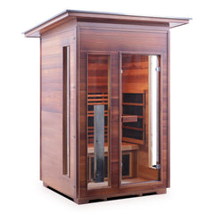 Enlighten Rustic 2 Slope Outdoor Full Spectrum Infrared Sauna - 37376 - The Home Selection