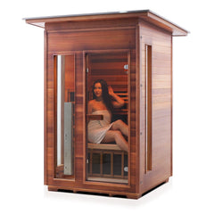 Enlighten Rustic 2 Slope Outdoor Full Spectrum Infrared Sauna - 37376 - The Home Selection