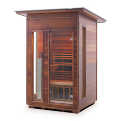 Enlighten Rustic 2 Slope Outdoor Full Spectrum Infrared Sauna - 37376 - The Home Selection