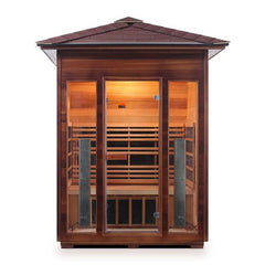 Enlighten Rustic 3 Peak Outdoor Full Spectrum Infrared Sauna - 17377 - The Home Selection