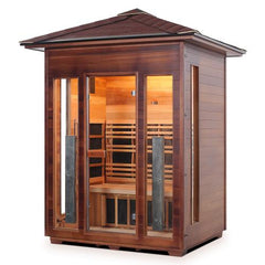 Enlighten Rustic 3 Peak Outdoor Full Spectrum Infrared Sauna - 17377 - The Home Selection