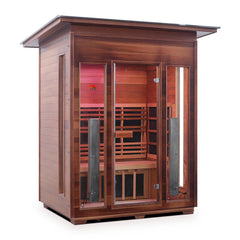Enlighten Rustic 3 Slope Outdoor Full Spectrum Infrared Sauna - 37377 - The Home Selection