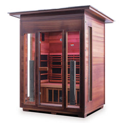 Enlighten Rustic 3 Slope Outdoor Full Spectrum Infrared Sauna - 37377 - The Home Selection