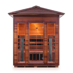 Enlighten Rustic 4 Peak Outdoor Infrared Sauna - 17378 - The Home Selection