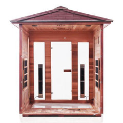 Enlighten Rustic 4 Peak Outdoor Infrared Sauna - 17378 - The Home Selection