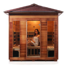 Enlighten Rustic 5 Peak Full Spectrum Outdoor Infrared Sauna - 19378 - The Home Selection
