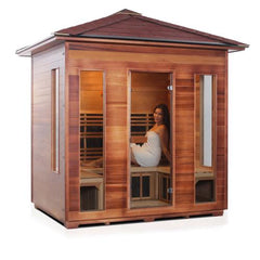 Enlighten Rustic 5 Peak Full Spectrum Outdoor Infrared Sauna - 19378 - The Home Selection