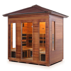 Enlighten Rustic 5 Peak Full Spectrum Outdoor Infrared Sauna - 19378 - The Home Selection