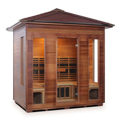 Enlighten Rustic 5 Peak Full Spectrum Outdoor Infrared Sauna - 19378 - The Home Selection