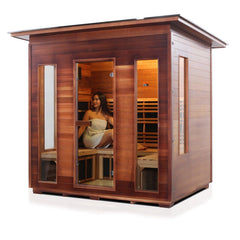 Enlighten Rustic 5 Slope Full Spectrum Outdoor Infrared Sauna -39378 - The Home Selection
