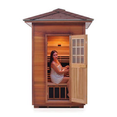Enlighten Sapphire 2 Peak Outdoor Infrared/Traditional Sauna - H-16376 - The Home Selection