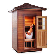 Enlighten Sapphire 2 Peak Outdoor Infrared/Traditional Sauna - H-16376 - The Home Selection