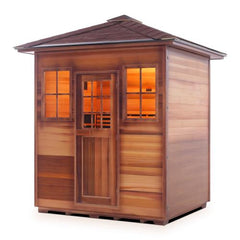 Enlighten Sapphire 4 Peak Outdoor Infrared/Traditional Sauna - H-16378 - The Home Selection