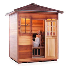 Enlighten Sapphire 4 Peak Outdoor Infrared/Traditional Sauna - H-16378 - The Home Selection