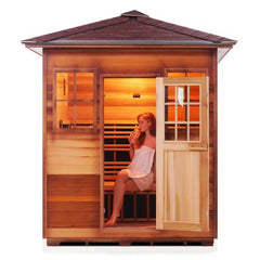 Enlighten Sapphire 4 Peak Outdoor Infrared/Traditional Sauna - H-16378 - The Home Selection