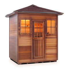 Enlighten Sapphire 4 Peak Outdoor Infrared/Traditional Sauna - H-16378 - The Home Selection