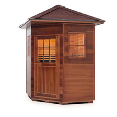 Enlighten SAPPHIRE 4C Peak Outdoor Infrared/Traditional Sauna - H-16379 - The Home Selection