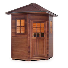 Enlighten SAPPHIRE 4C Peak Outdoor Infrared/Traditional Sauna - H-16379 - The Home Selection