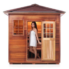 Enlighten SAPPHIRE 5 Peak Outdoor Infrared/Traditional Sauna - H-16380 - The Home Selection