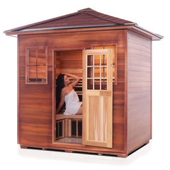 Enlighten SAPPHIRE 5 Peak Outdoor Infrared/Traditional Sauna - H-16380 - The Home Selection