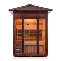 Enlighten SunRise 3 Peak Outdoor Dry Traditional Sauna - T-17377 - The Home Selection