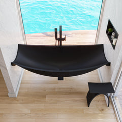 Alfi 71  Solid Surface Resin Suspended Wall Mounted Hammock Bathtub - HammockTub2