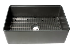 Alfi Workstation 30  x 20  Single Bowl Step Rim Fireclay Farm Sink with Accessories - ABFS3020