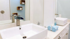 EAGO 20  RECTANGULAR CERAMIC ABOVE MOUNT BASIN VESSEL SINK - BA131
