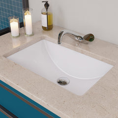 EAGO White Ceramic 22"x15" Undermount Rectangular Bathroom Sink - White