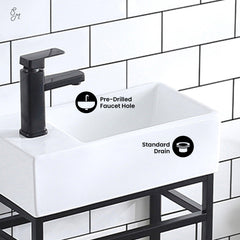 Swiss Madison Pierre 19.5 Single, Metal Frame, Open Shelf, Bathroom Vanity - SM-BV551 - The Home Selection