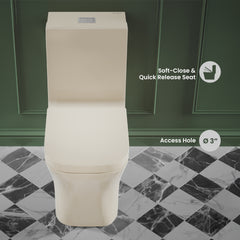Swiss Madison Concorde One-Piece Square Toilet Dual-Flush 1.1/1.6 gpf in Bisque - SM-1T106BQ - The Home Selection
