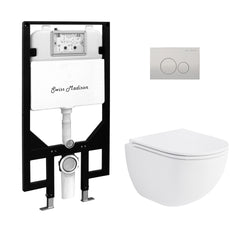Swiss Madison Swiss Madison St. Tropez Wall Hung Toilet Bundle (SM-WT449, SM-WC424, SM-WC001C) - SM-WK449 - The Home Selection