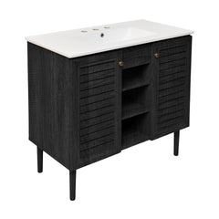 Swiss Madison Bron 36" Freestanding Bathroom Vanity with 3-Hole Widespread Sink Top - SM-BV6202