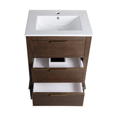 Swiss Madison Hugo 24" Freestanding Bathroom Vanity in Brown Oak with Sink Top - SM-BV390 - The Home Selection