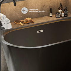 Swiss Madison Claire 60" Freestanding Bathtub in Matte Black - SM-FB590MB - The Home Selection