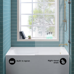 Swiss Madison Voltaire 60" X 30" Right-Hand Drain Alcove Bathtub with Apron - SM-AB540 - The Home Selection
