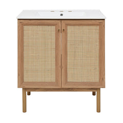 Swiss Madison Classe 30" Freestanding Bathroom Vanity in Golden Oak with 3-Hole Widespread Sink Top - SM-BV664-3